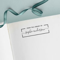 Bordered From The Library Of Trendy Script Name