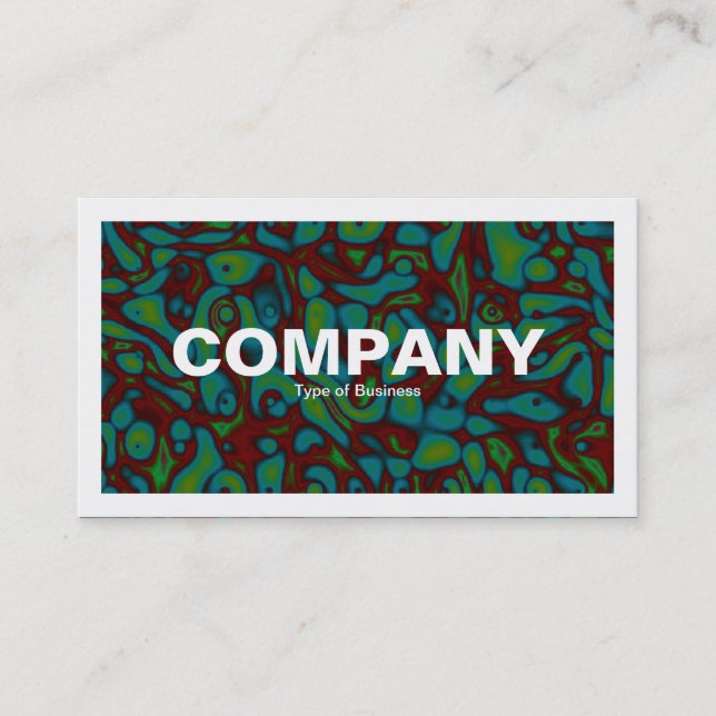 Bordered - Green Marbling Business Card (Front)