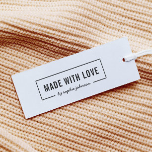 Bordered Modern Bold & Script Name Made with Love Self-inking Stamp