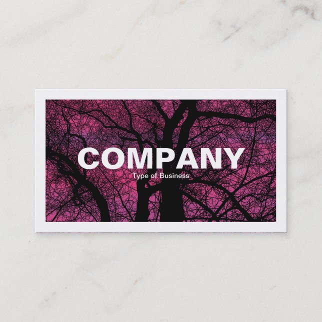 Bordered - Red Sky - Tree Business Card (Front)