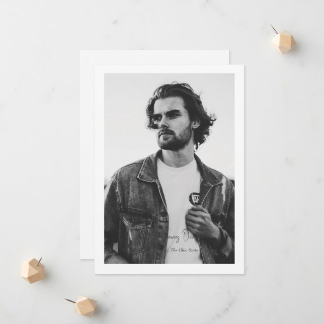 Bordered Simple Photo Modern Design Announcement (Front/Back In Situ)