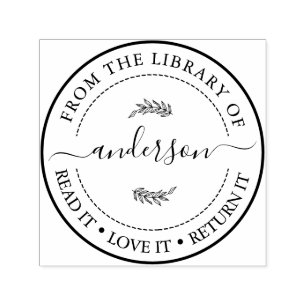 Bordered This Book Belongs To Trendy Script Name  Self-inking Stamp