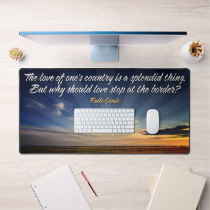 "Borderless love" Inspirational Quote Desk Mat