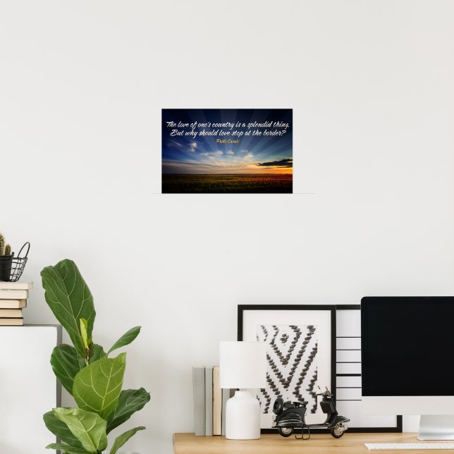 "Borderless love" Inspirational Quote Poster (Home Office)