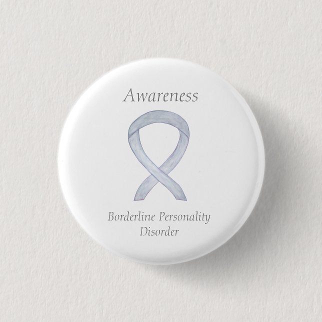 Borderline Personality Disorder Ribbon Custom Pin (Front)