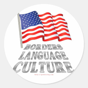 Borders, Language, Culture Classic Round Sticker