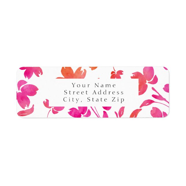 Bords de fleurs d'aquarelle rose et orange chauds (Devant)