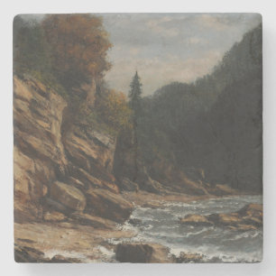 Bords du lac Léman – Gustave Courbet Stone Coaster