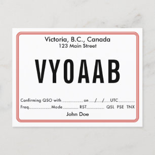 Bordure arrondie rétro de la carte QSL