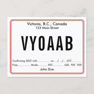 Bordure arrondie rétro de la carte QSL