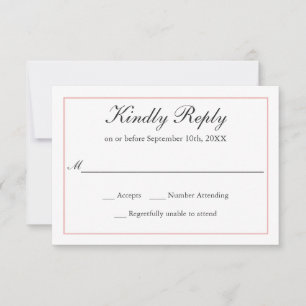 Bordure Bleue RSVP Mariage simple classique