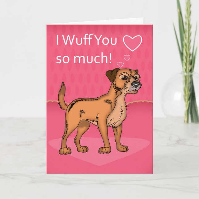 Bordure Chien de Terrier Carte Saint Valentin (Devant)