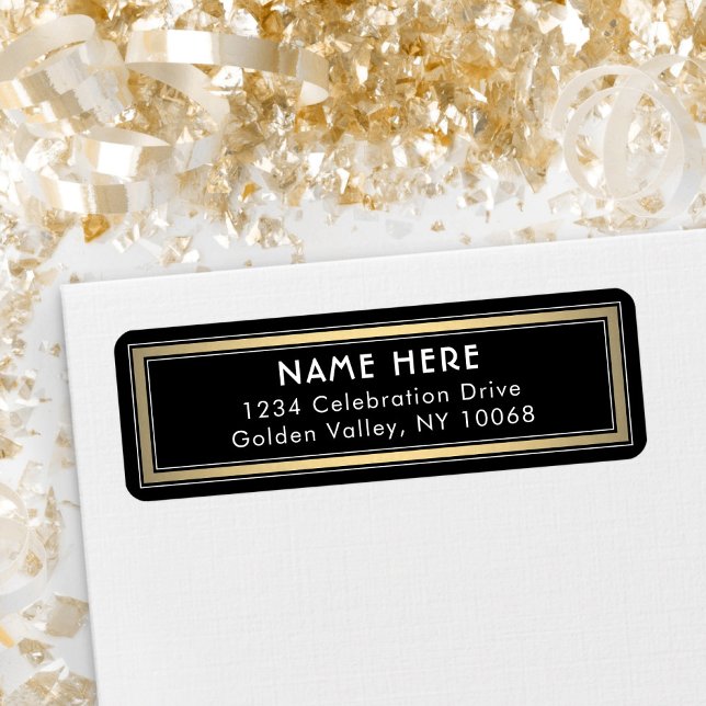 Bordure classique Black Gold et White Adresse de r (Créateur téléchargé)