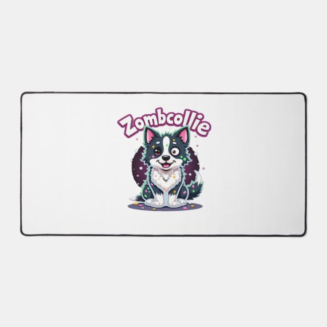 Bordure Collie BC Chien Zombie Halloween Essentiel (Recto)