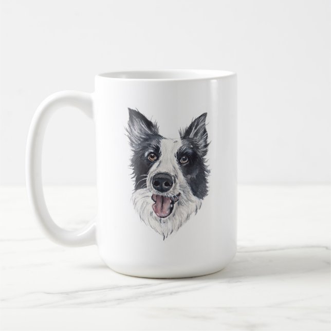 Bordure Collie Chien Mug | 15 oz (Gauche)