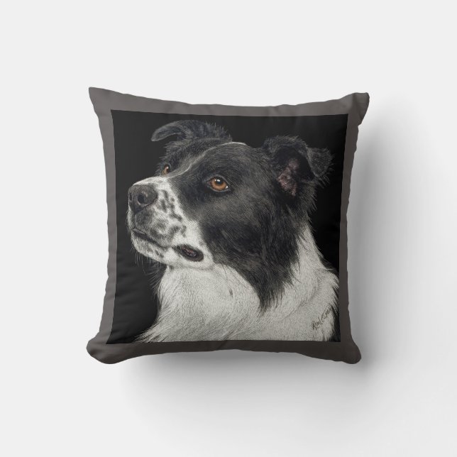 Bordure Collie Coussin - "Ben" (Recto)