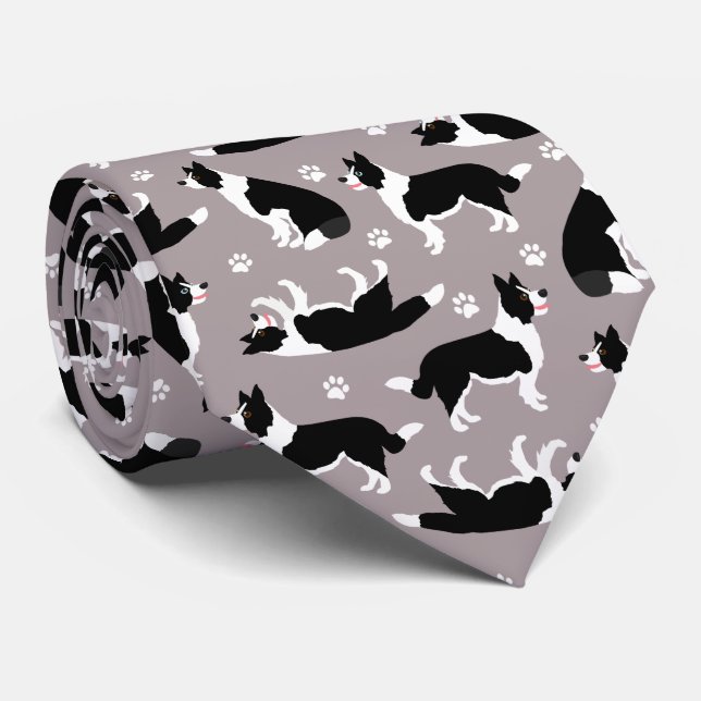 Bordure Collie et Cravate Empreinte de patte (Roulé)