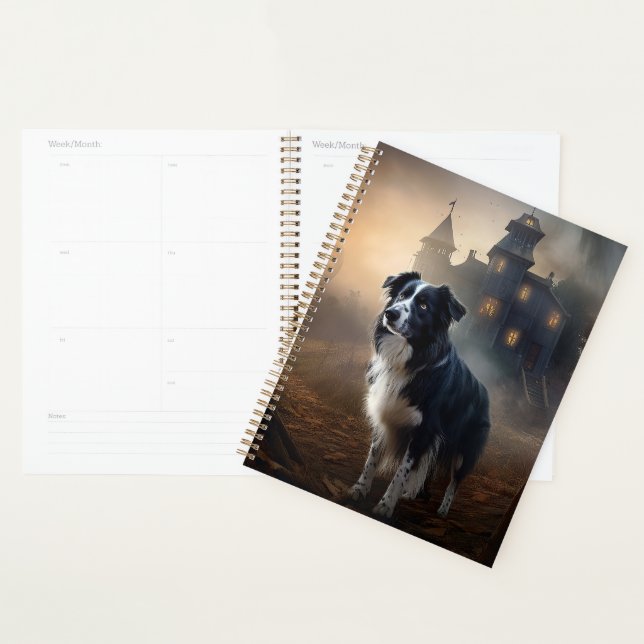 Bordure Collie Halloween effroi (Devant avec enveloppe)