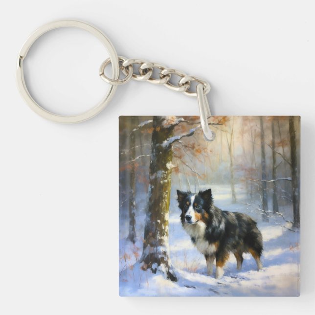 Bordure Collie Laisser neiger Noël (Devant)