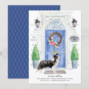 Bordure Collie Porte avant Faire-part de déplaceme