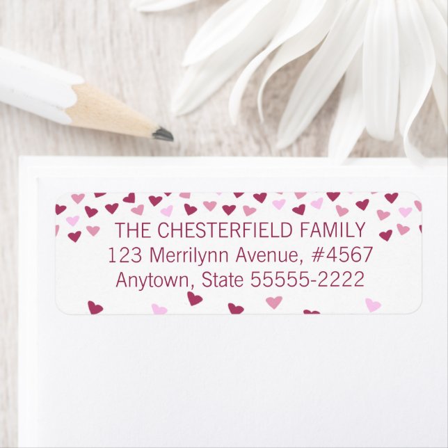 Bordure de cœurs roses et fushia (En situation)