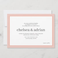 Bordure de corail souple Faire-part de mariage sim