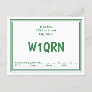 Bordure de la ligne verte rétro de la carte QSL