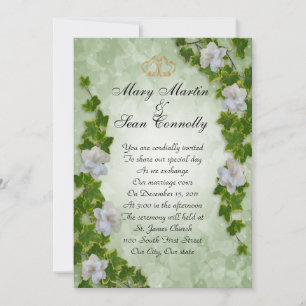 Bordure de lierre faire-part de mariage avec garde