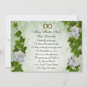 Bordure de lierre faire-part de mariage avec garde