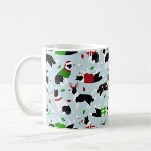 Bordure de Noël Collie Café Mug