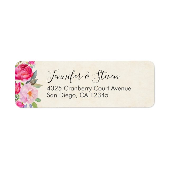 Bordure de rose et de pivoine rose (Devant)
