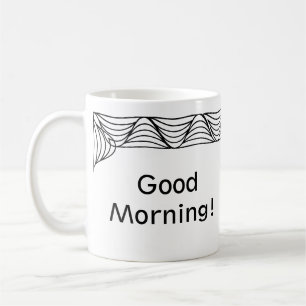 Bordure d'onde de chaleur noire et blanche Mug per