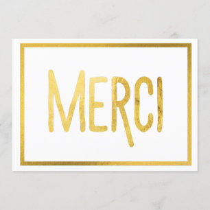 Bordure d'or Merci Personnalisé Merci Cartes de Re