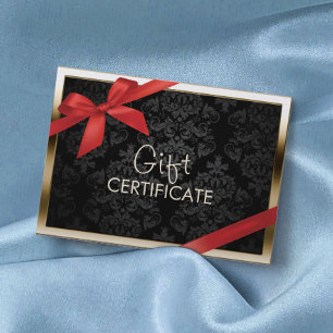 Bordure d'or moderne Certificat cadeau Damas noir