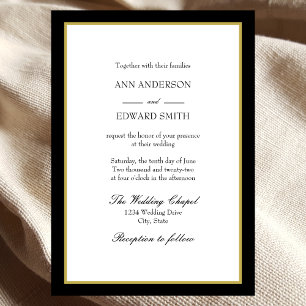 Bordure d'or noir - Familles Faire-part de mariage