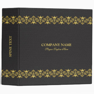 Bordure en cuir noir or 3 Classeur anneau