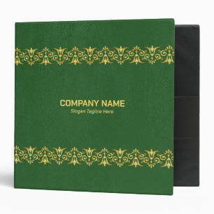 Bordure en cuir vert or 3 anneau Classeur
