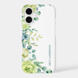 Bordure florale à l'aquarelle d'eucalyptus avec de