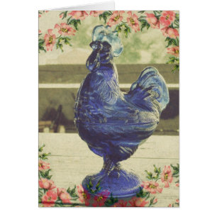 Bordure florale du toit de verre bleu défraîchi