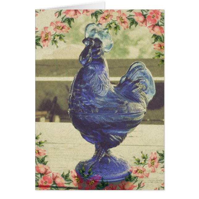 Bordure florale du toit de verre bleu défraîchi (Devant)