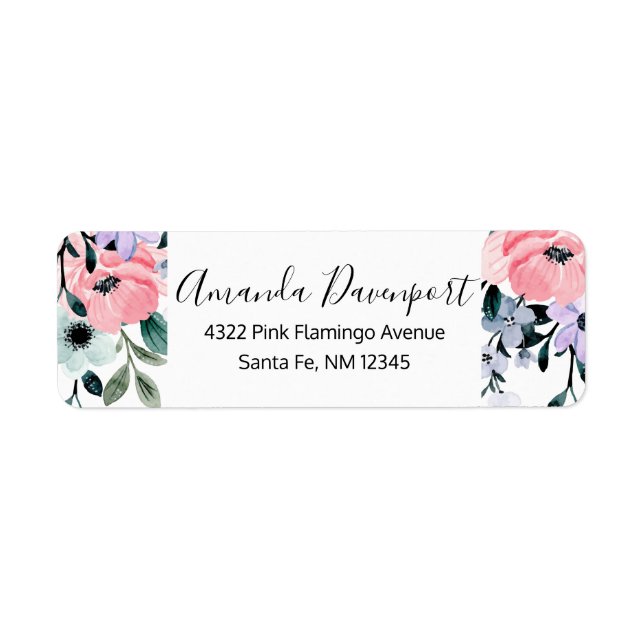 Bordure florale rose violet et vert (Devant)