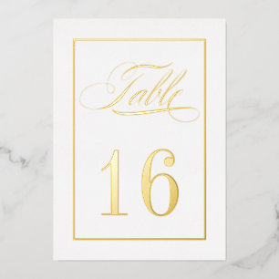 Bordure Gold Foil Numéro de table Mariage traditio
