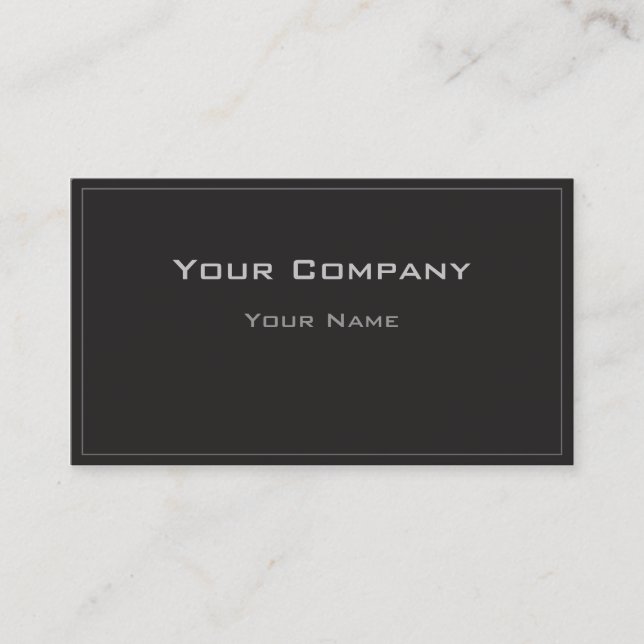Bordure mince Noir Carte de visite simple (Devant)