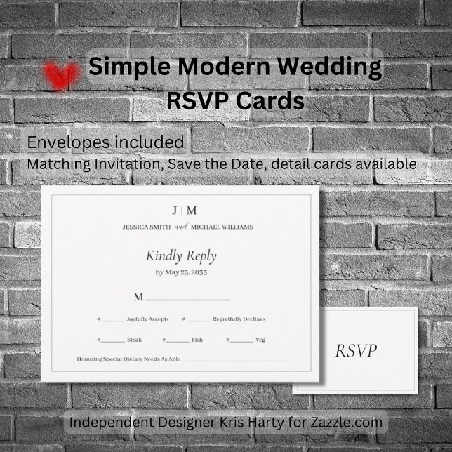Bordure minimaliste noire moderne simple RSVP (Créateur téléchargé)