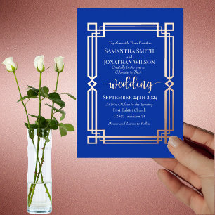 Bordure Moderne en Or Rose sur Faire-Part de Maria