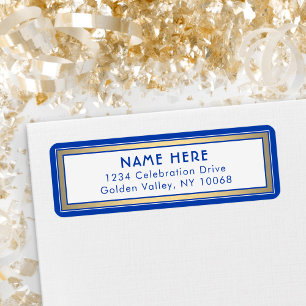 Bordure moderne Royal Blue et Gold Adresse de reto