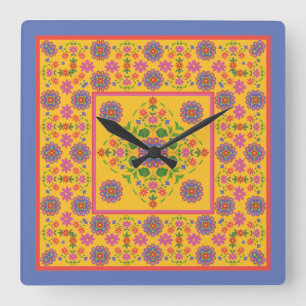 Bordure Motif Florale Rangoli sur horloge murale j
