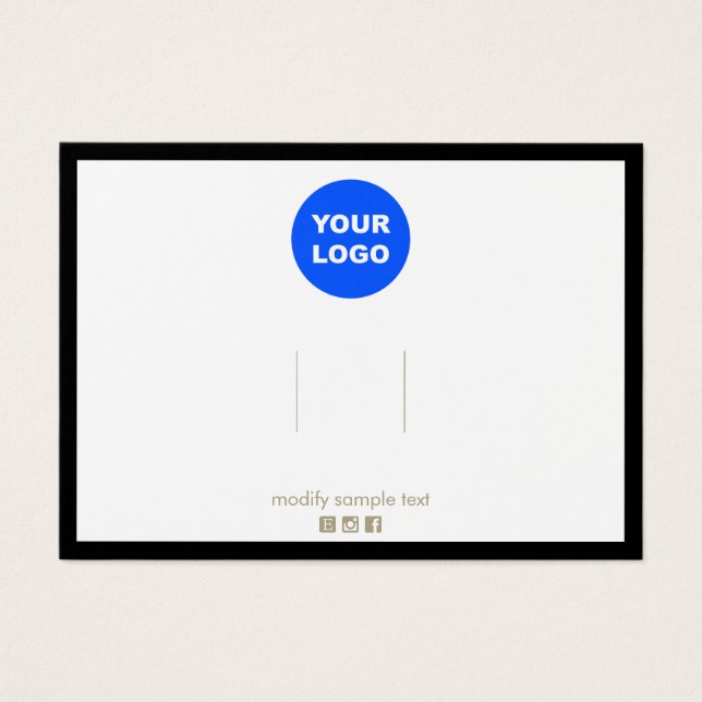 Bordure noire Ajouter Logo Hair Bow Display Card (Devant)