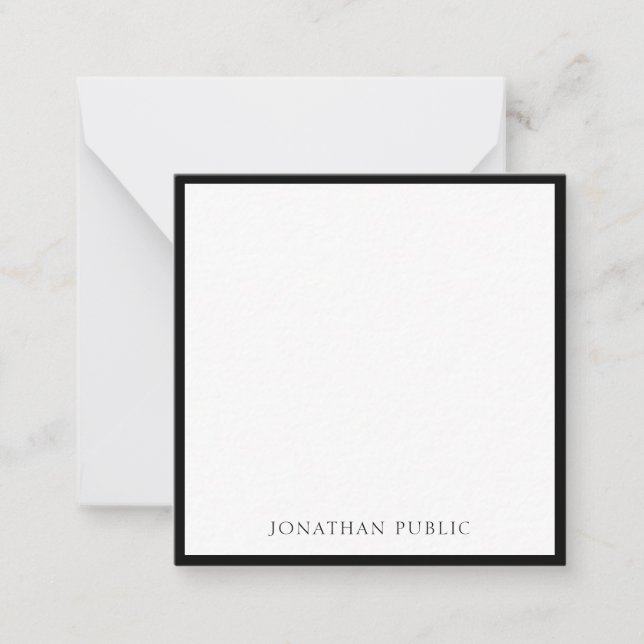 Bordure noire chic Blanc moderne Modèle simple Hau (Devant)