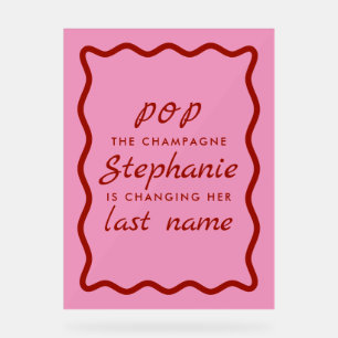 Bordure ondulée rose et rouge Pop le Champagne